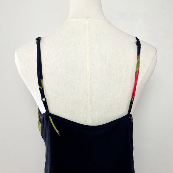 Vintage NWT 90s Y2K Black Red Floral Fairy Beaded Maxi Slip Dress Sz L - Picture 6 of 10